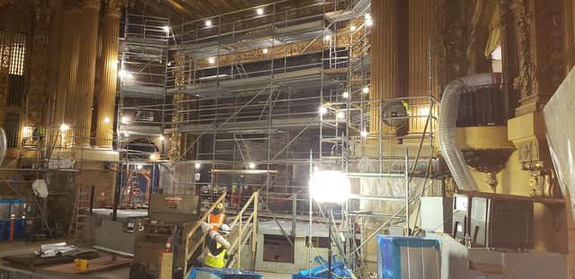 Castro Theatre SF Stage Renovation Organ Going In