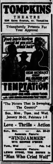 Ad in the New York Age, Jan 29 1938