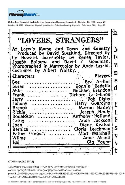 Cloris Leachman, RIP (1926 - 2021)/Diane Keaton, R.I.P. (1946 - 2025)