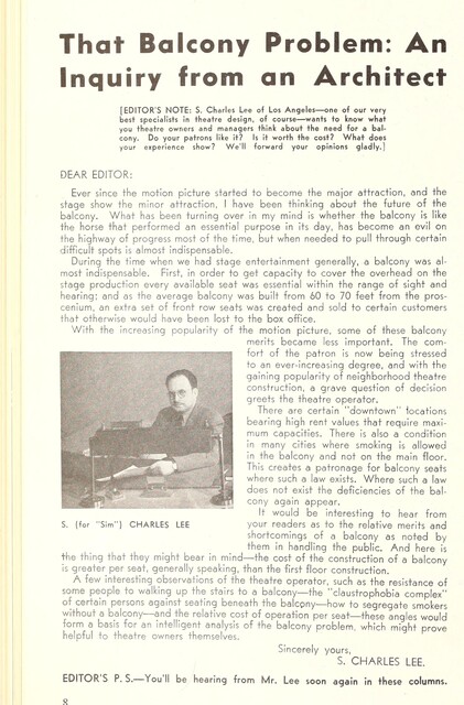 S. Charles Lee, Theater Architect (1940)