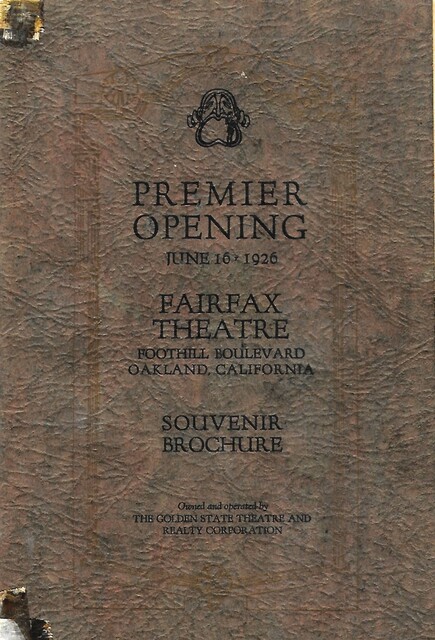 Premier Opening  Fairfax Theatre  Oakland CA 1926