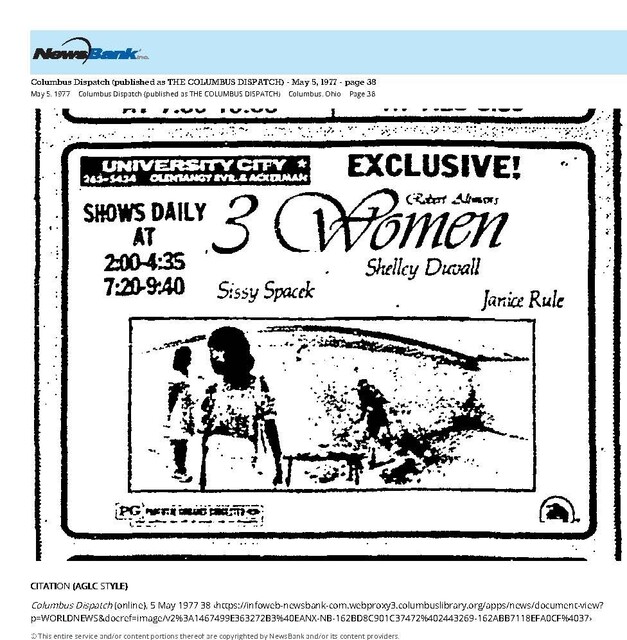 Shelley Duvall, RIP (1949 - 2024)/The Great Directors: Robert Altman (1977)