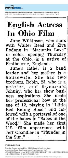 June Wilkinson, R. I. P. (1940 - 2025)