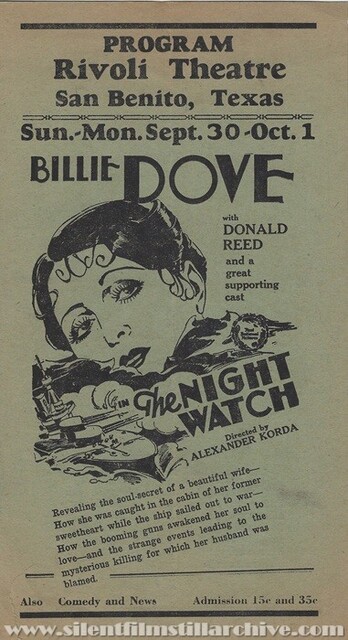 Rivoli Theatre program for the week of September 30, 1929