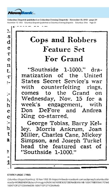 Downtown First Run Exclusive (1950)