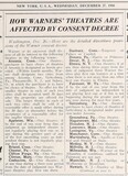 Warners' Theatres Consent Decree (1950) 1 of 3