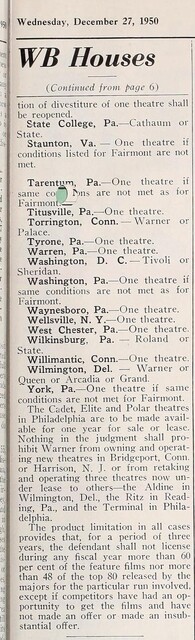 Warners' Theatres Consent Decree (1950) 3 of 3