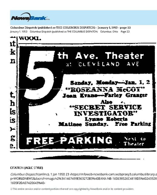 The Last Full Year of the 5th Ave. Theater (1950)