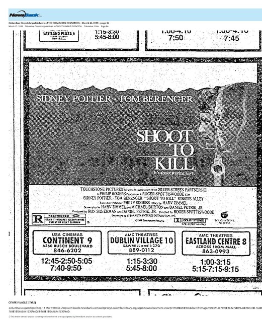 Sidney Poitier Films at Columbus, Ohio - 1988