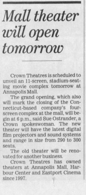 Crown Theatres Annapolis Mall Cinema 4