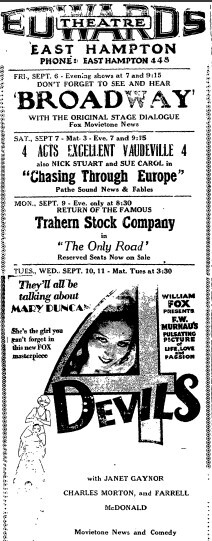 4 Devils at Edwards Theatre, East Hampton