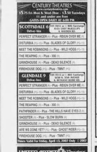 April 13, 2007 last week under Century Theatres