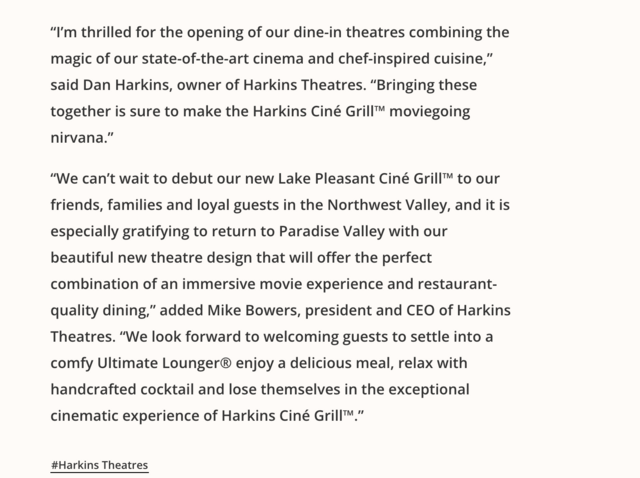 Harkins Cine Grill Lake Pleasant