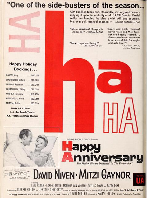 Mitzi Gaynor, RIP (1931 - 2024)/Trade Ad (1959)