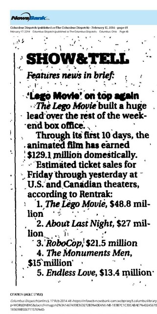 Weekend Box Office (February 14, 2014)