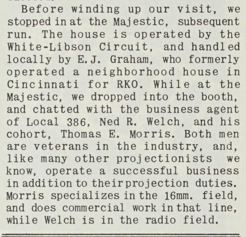 Lew Herb's Field Visit to Columbus (1949)