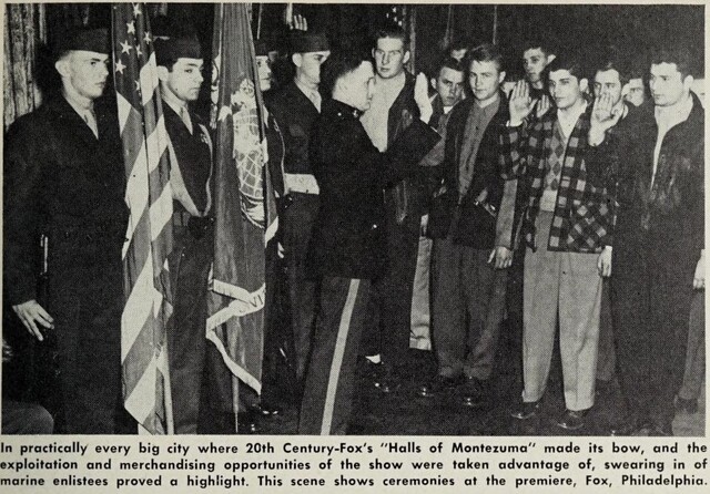 Premiere of "Halls of Montezuma" (1951)