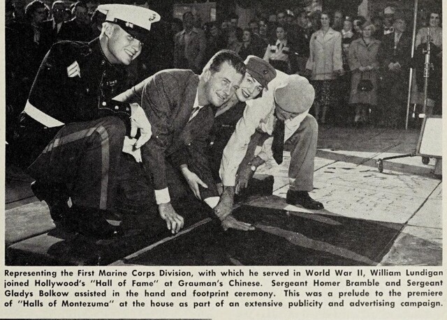 Premiere of "Halls of Montezuma" (1951)