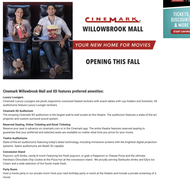 Cinemark Willowbrook Mall and XD