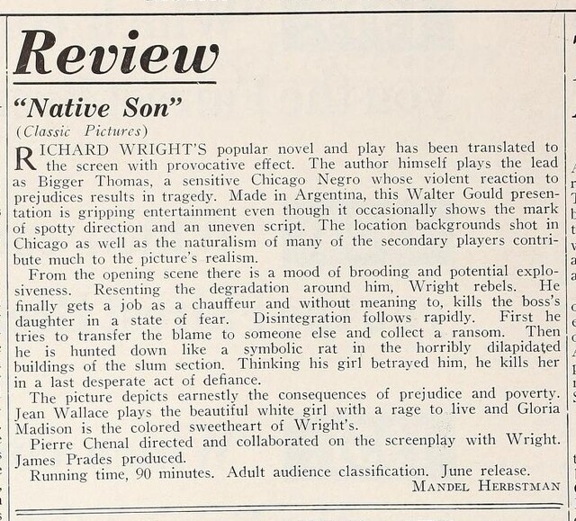 Black Cinema in the Fifties (1951)