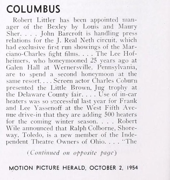 October 1954 News