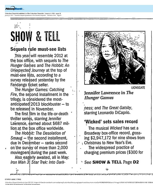 Jennifer Lawrence: Number One Box-Office Star (2013)