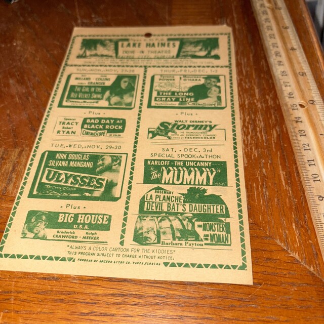 Old Lake Haines Drive-In Schedule 2