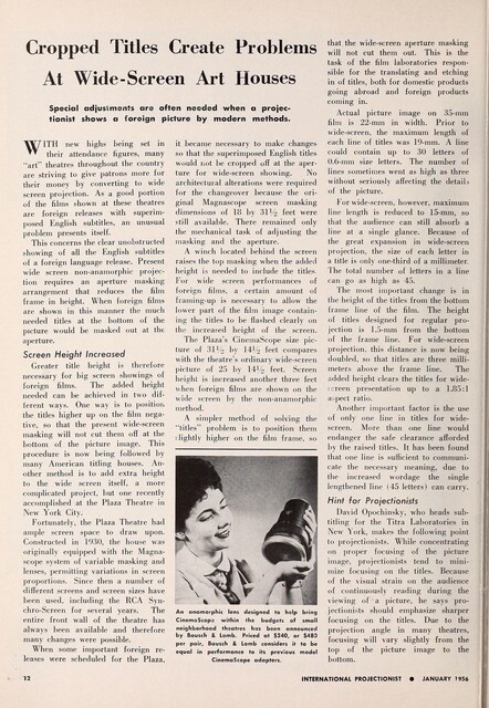 The Problem of Subtitles With Cinemascope Films (1956)