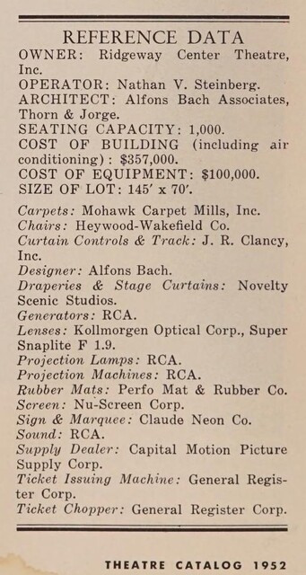 Theater Architect: Alfons Bach Associates, Thorne & Jorge (1952)