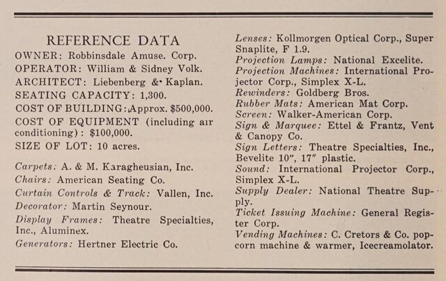 Theater Architect: Liebenberg & Kaplan (1951)