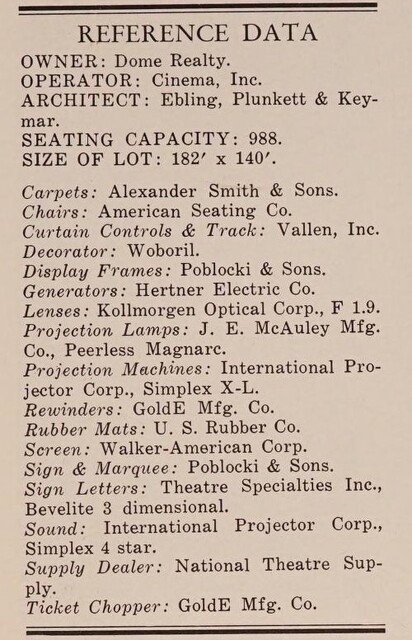 Theater Architect: Ebling, Plunkett & Keymar (1951)