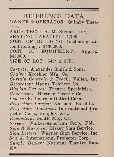 Theater Architect: A.M. Strauss, Inc. (1951)