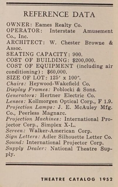 Theater Architect: W. Chester Browne & Assoc. (1951)