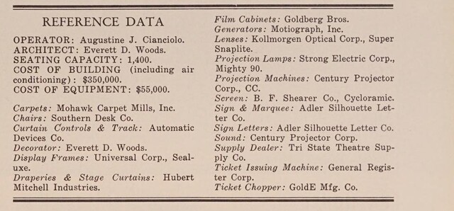 Theater Architect: Everett D. Woods (1952)