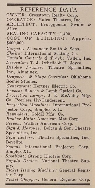 Theater Architect: Brueggeman, Swaim & Allen (1951)