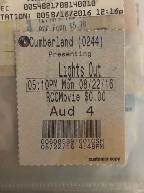 Regal Cumberland Mall Ticket Stub