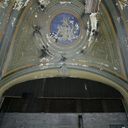 Proscenium, stage arch, and organ chambers. 