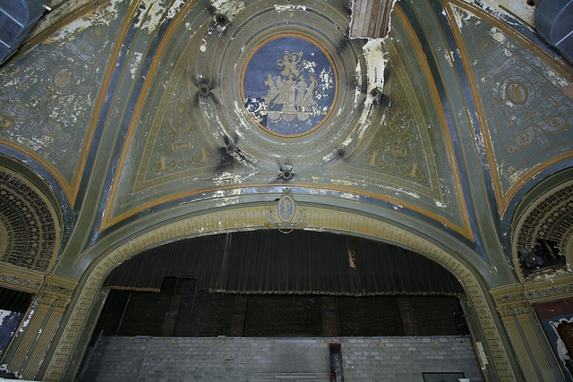 Proscenium, stage arch, and organ chambers. 