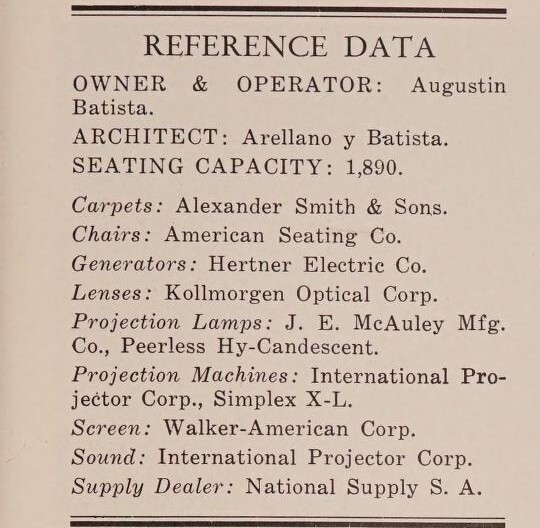Theater Architect: Arellano y Batista (1952)