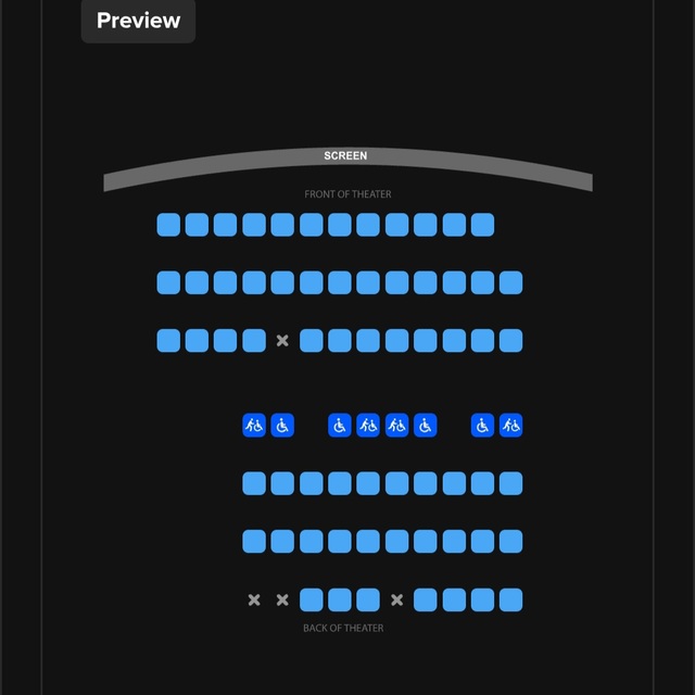 Regal Cinemas Sawgrass 23- Auditorium 1 Seating Chart (post-renovation)