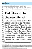 Pat Boone--Number Three Box Office Star (1957)