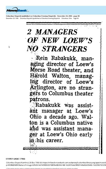 Managers of the Two New Loew's Theaters (1966)