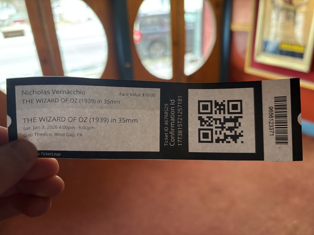 GAP Theatre Ticket Stub