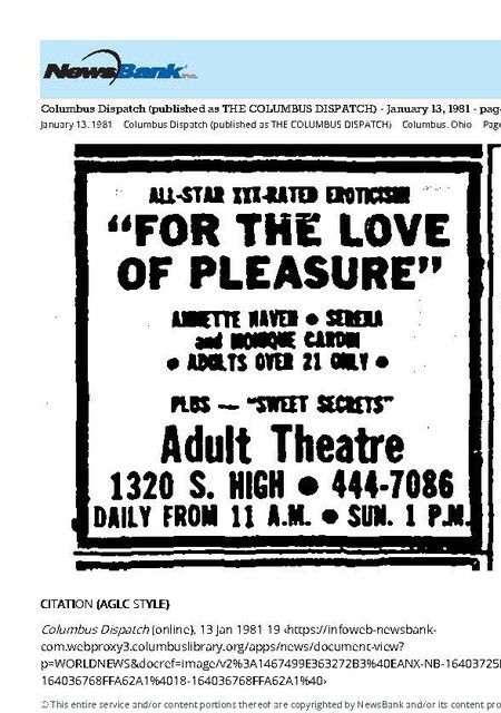 The Last Ad for the Adult Theatre (1981)