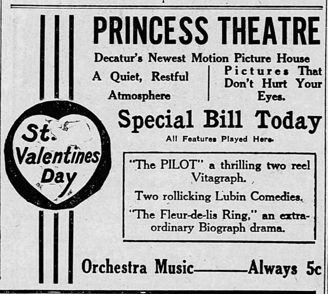February 14, 1915 print ad credit Decatur Herald.