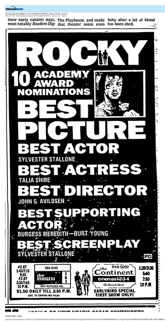 Sylvester Stallone--Number One Box Office Star (1977)