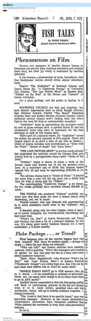 1972 - A Very Good Year for Box Office Hits