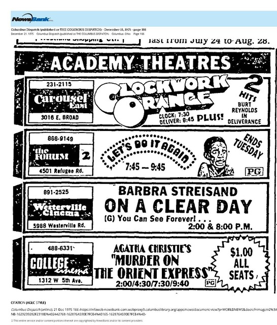 The Las Ad for Academy Theatres (1975)