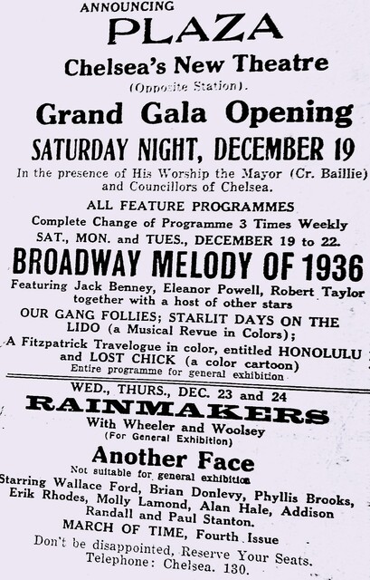 Plaza Theatre 318 Station Street, Melbourne, VIC - 1936