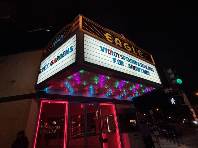 Vidiots Front of Theater Marquee 